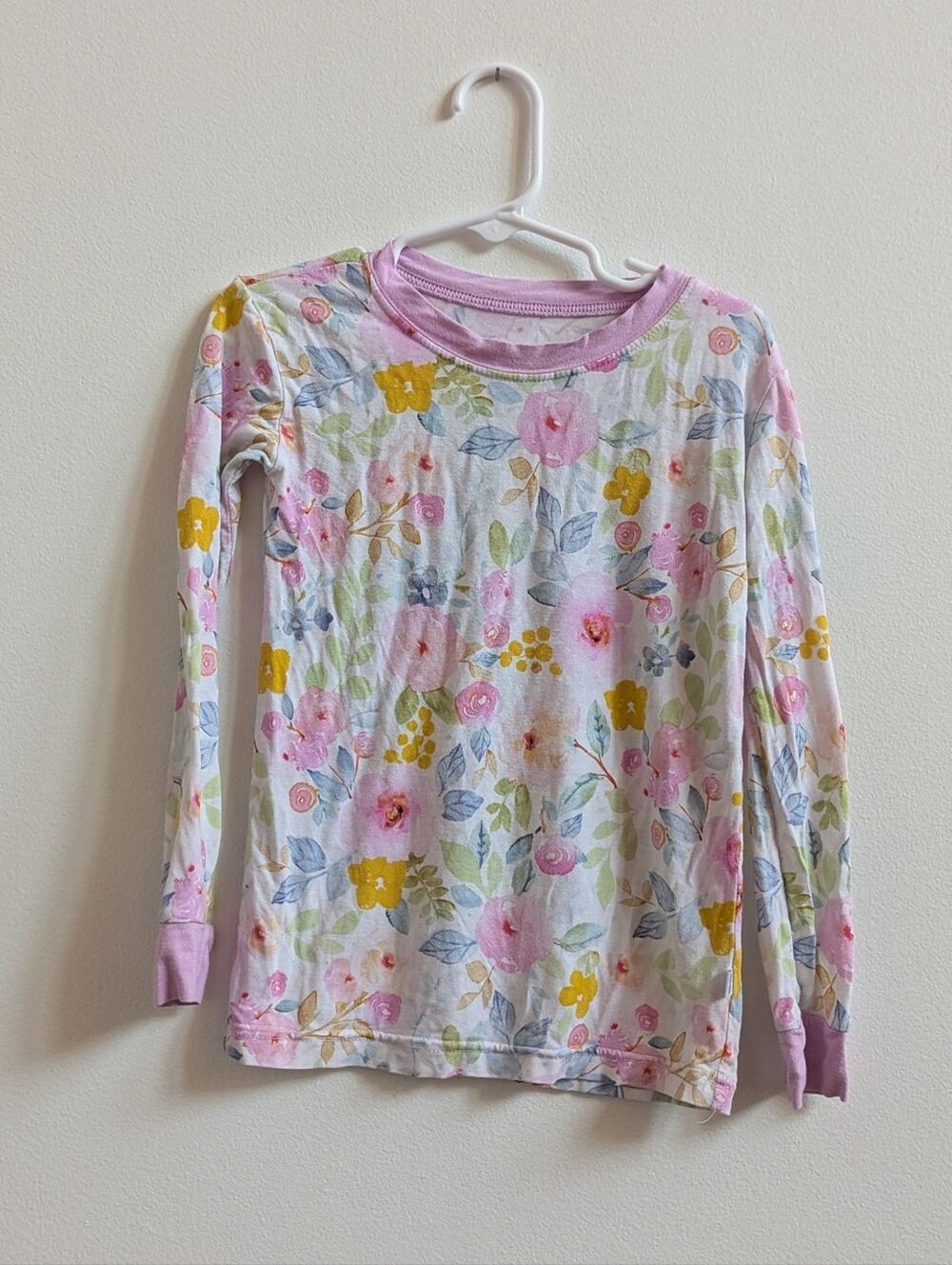 Little Sleepies Pajama Top 4T Girls Floral Bamboo Soft Long Sleeve